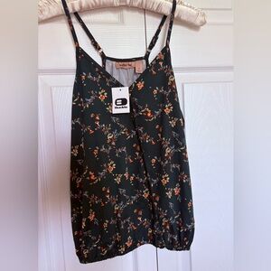 Willow & Root Floral Tank Top - Green